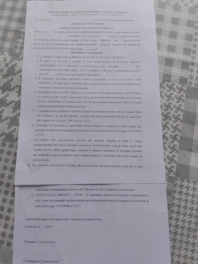 A Santy'S Roomsbagno Condiviso Sharedboth Room2Piano No Lift No Shuttle -No Pasti No Meal,- A Pagamento Air Condizextra Bed Air Condiz Extrabed For A Fee-3 Minuti Bus Xfieradiroma-10 Minutes Stop Bus To Rome In50 Minutes Trafficpermitting Are You To Fiumicino Zewnętrze zdjęcie